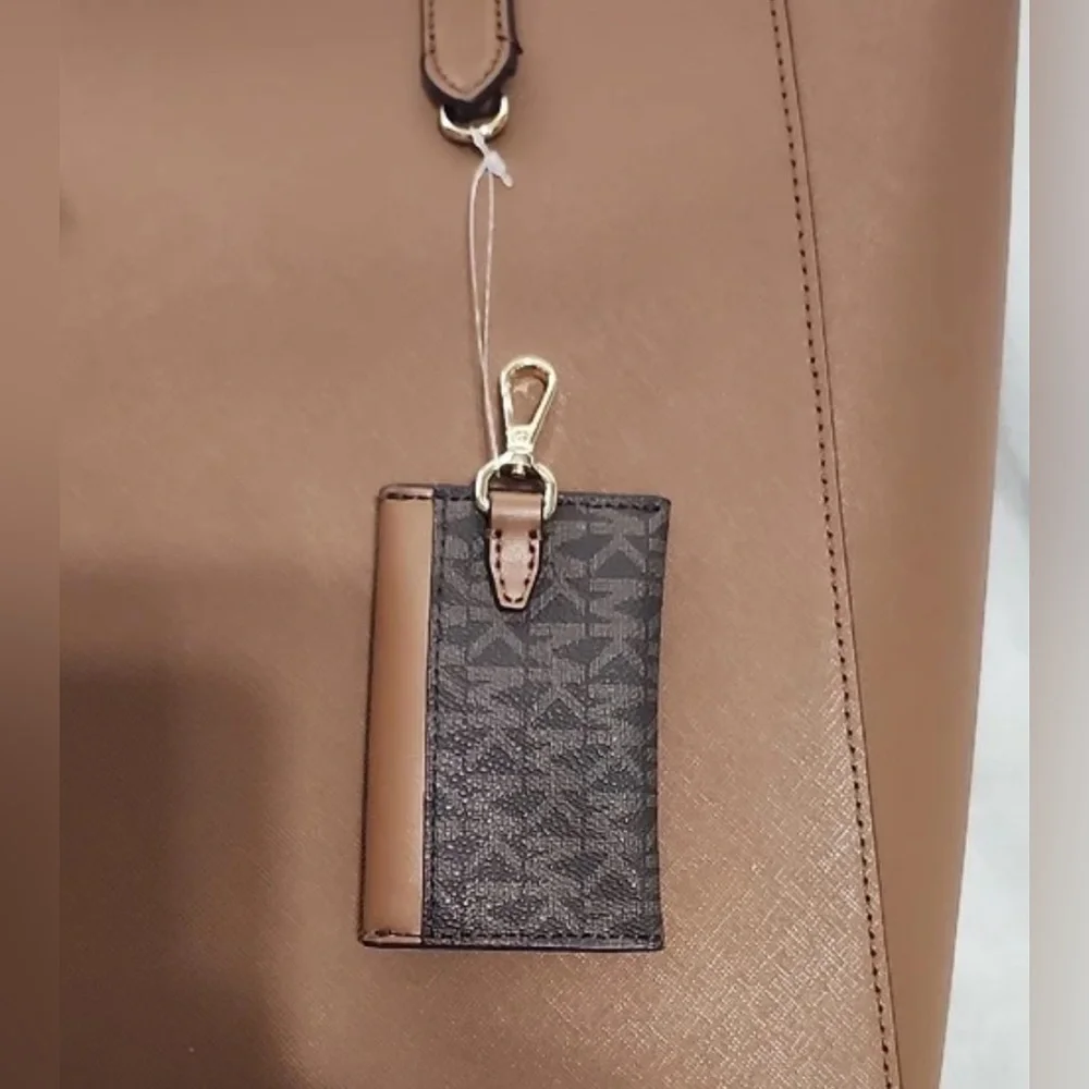 👜Michael Kors Large Saffiano Leather Tote Bag with Removable Card Case Brown NWT